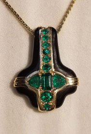 Emeralds in Black Jade